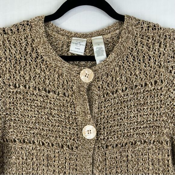 Emma James Vintage Open Knit Button Up Sweater Cardigan Size 1X Cottage Boho - Picture 4 of 9